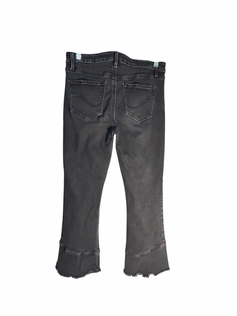 Sanctuary Connector Kick Crop Women's Washed Black Flare Hem Jeans Sz 8 - Picture 4 of 12